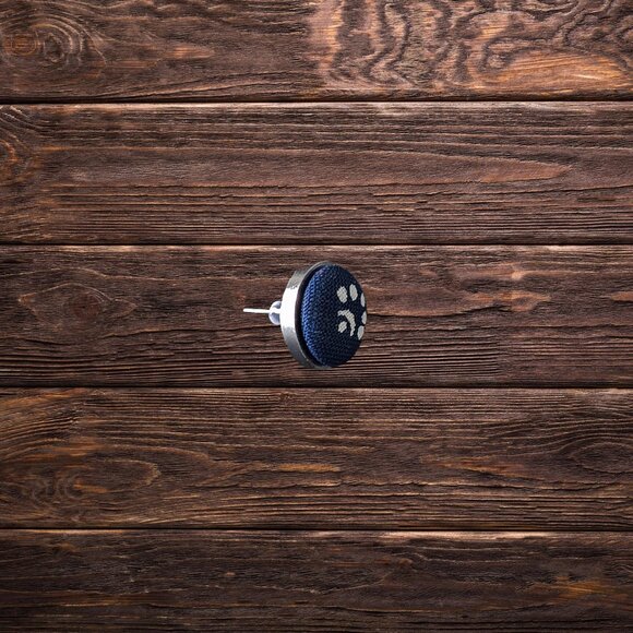 "Kvapky" UNESCO "Modrotlač" Blueprint Stud Earrings - Artisan Crafted - Picture 2 of 3